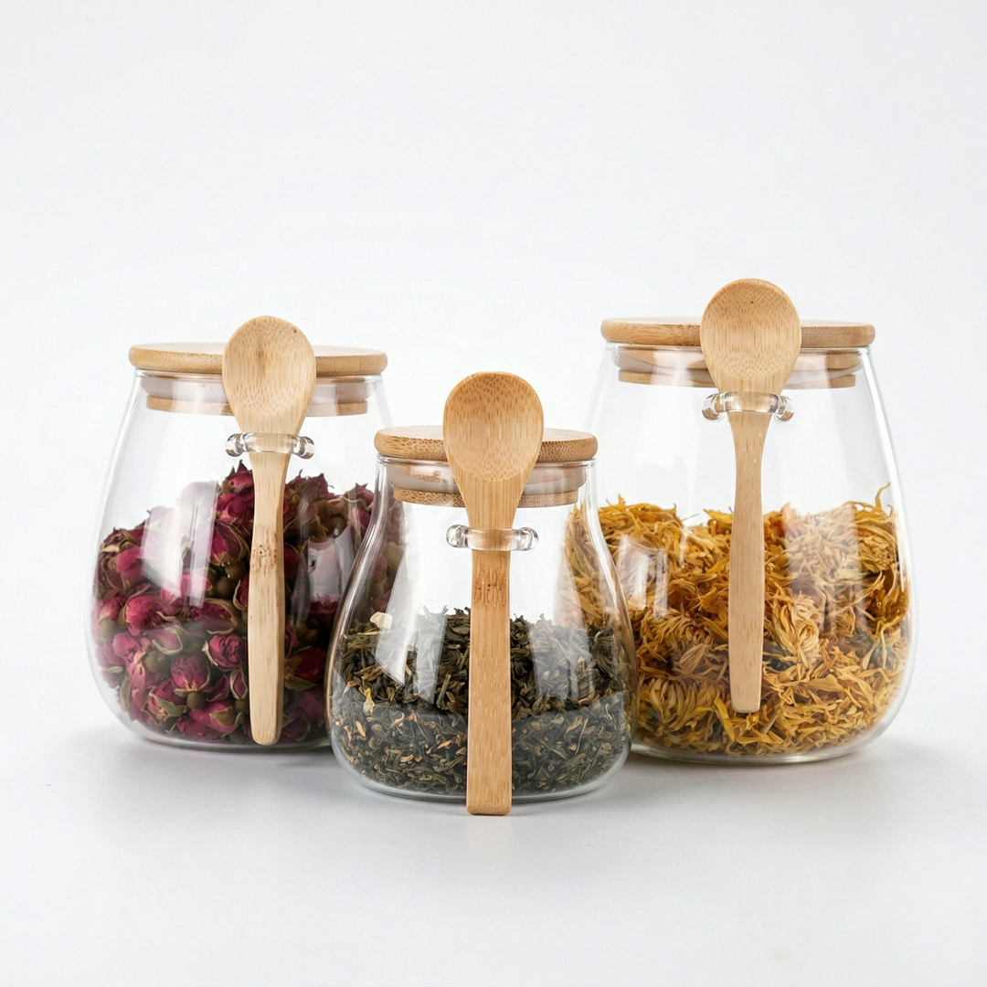 Fremgard Glass Food Storage Containers with Bamboo Lid