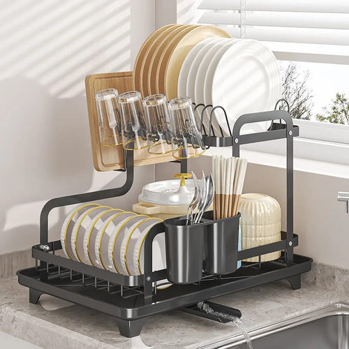 Fremgard 2-Tier Dish Drying Rack – Double Level Plate & Utensil Organizer