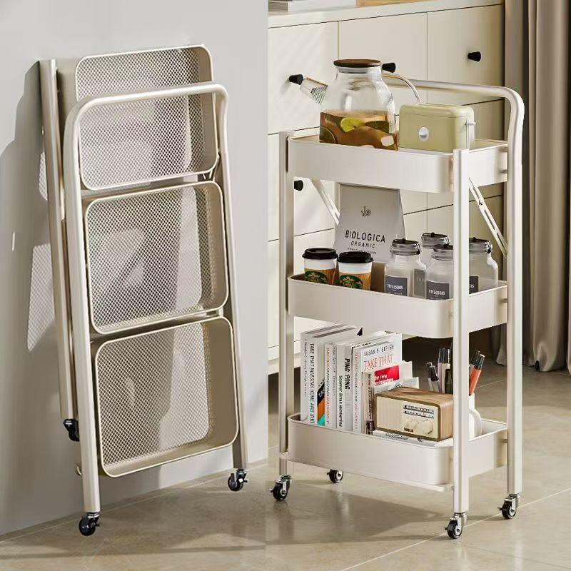 Fremgard 3-Tier Rolling Storage Cart – Mobile Metal Kitchen Organizer with Wheels White