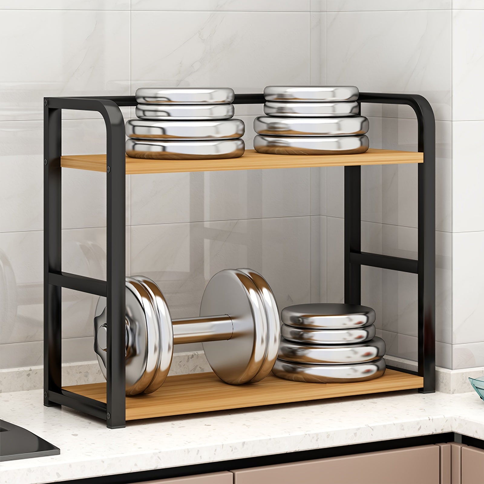 Fremgard 2-Tier Stainless Steel Spice Rack – Open Kitchen Counter Organizer