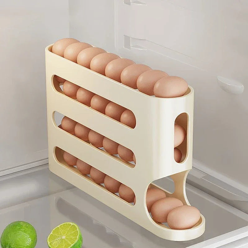 Fremgard 4-Level Rolling Egg Organizer – Refrigerator Space-Saving Storage Rack
