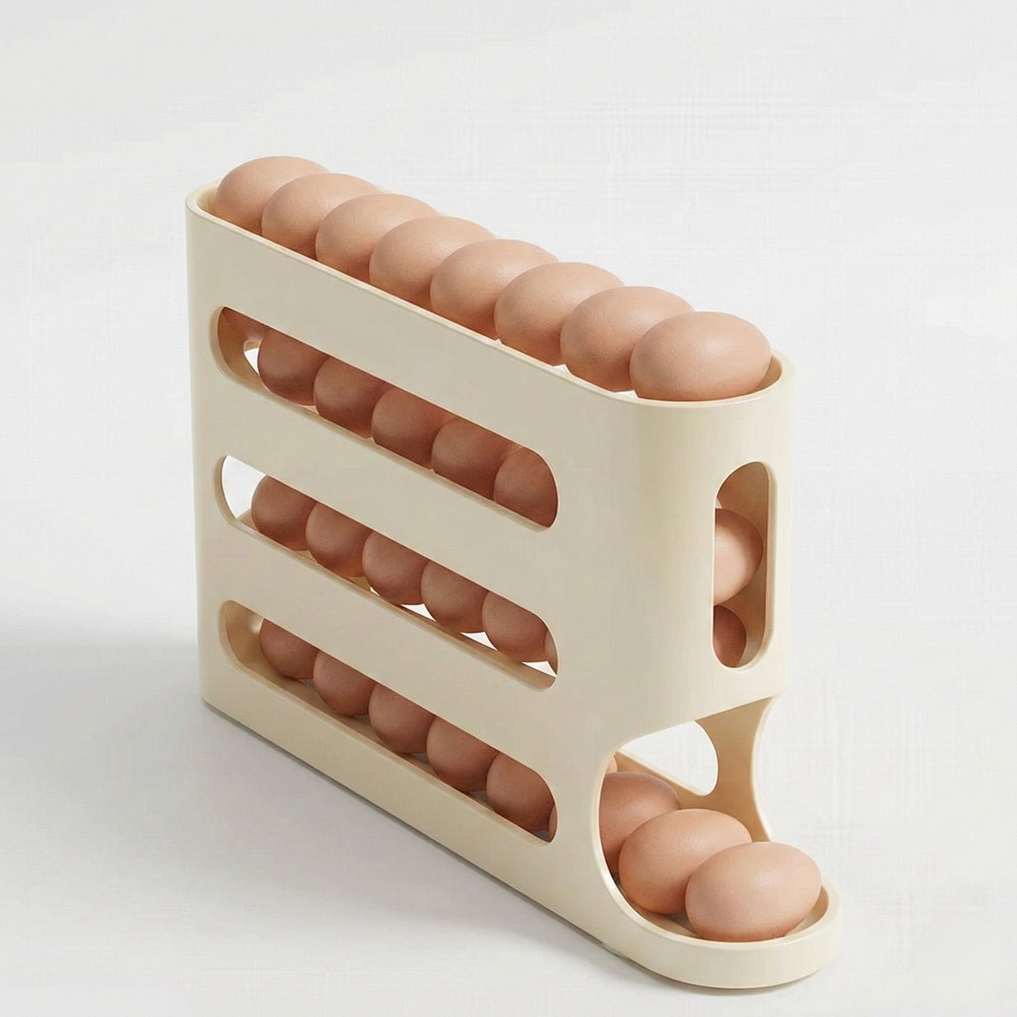 Fremgard 4-Level Rolling Egg Organizer – Refrigerator Space-Saving Storage Rack