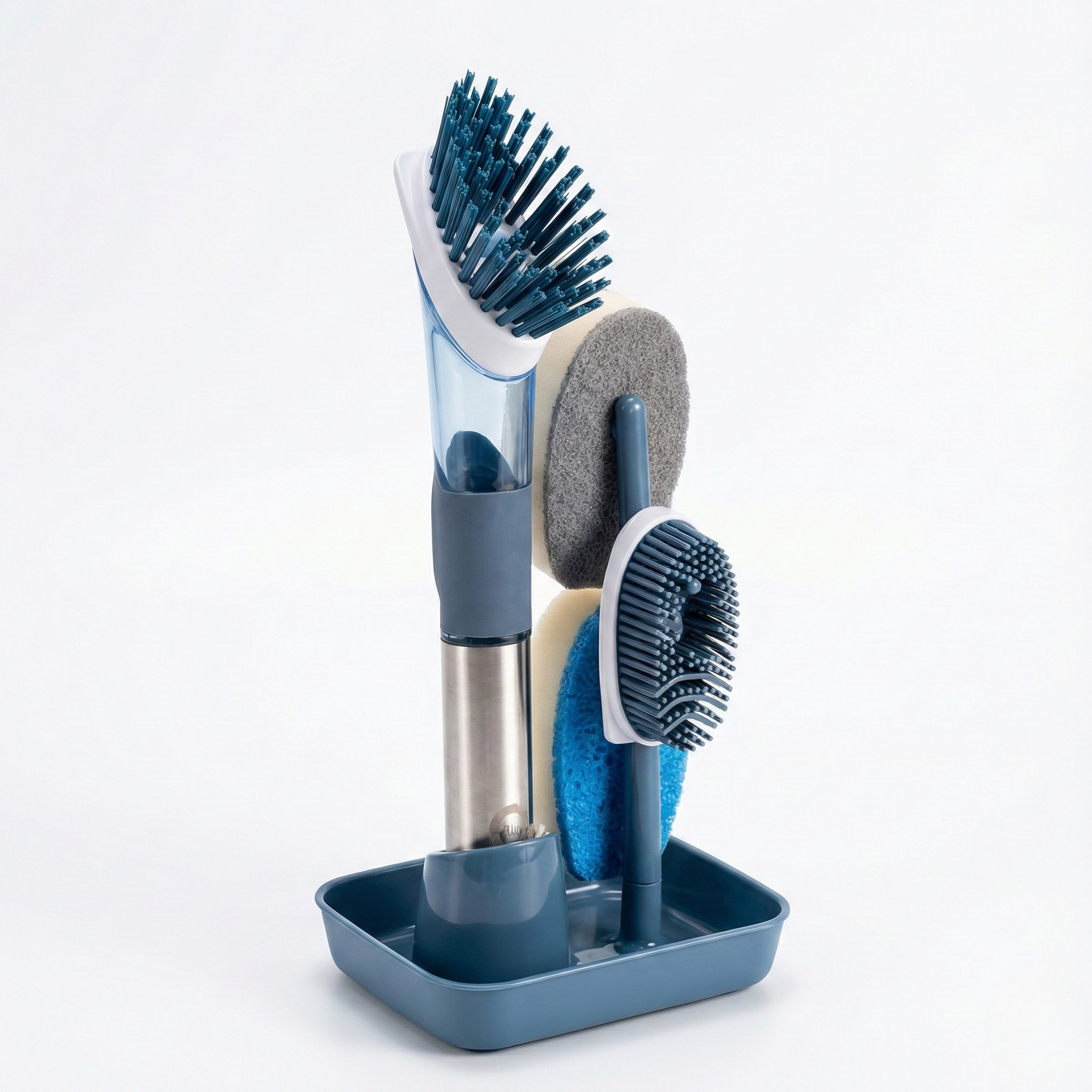 Fremgard 4-in-1 Cleaning Brush Set with Soap Dispenser – Kitchen Scrubbing Kit