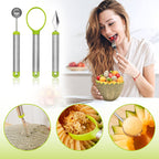 Fremgard 3-Piece Fruit Cutter & Melon Baller Set – Stainless Steel Kitchen Tool