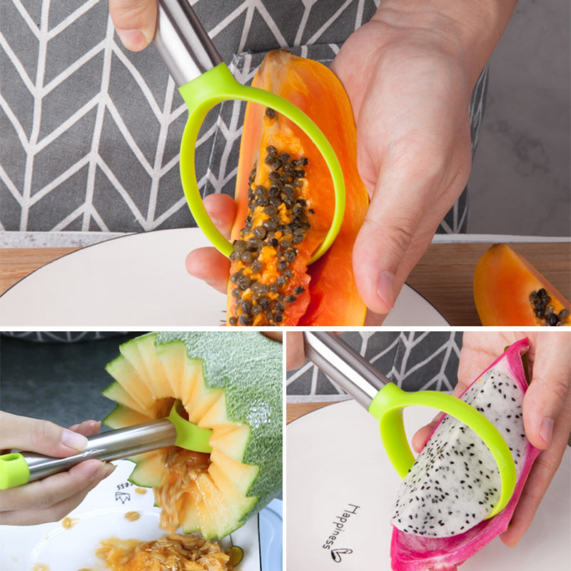 Fremgard 3-Piece Fruit Cutter & Melon Baller Set – Stainless Steel Kitchen Tool