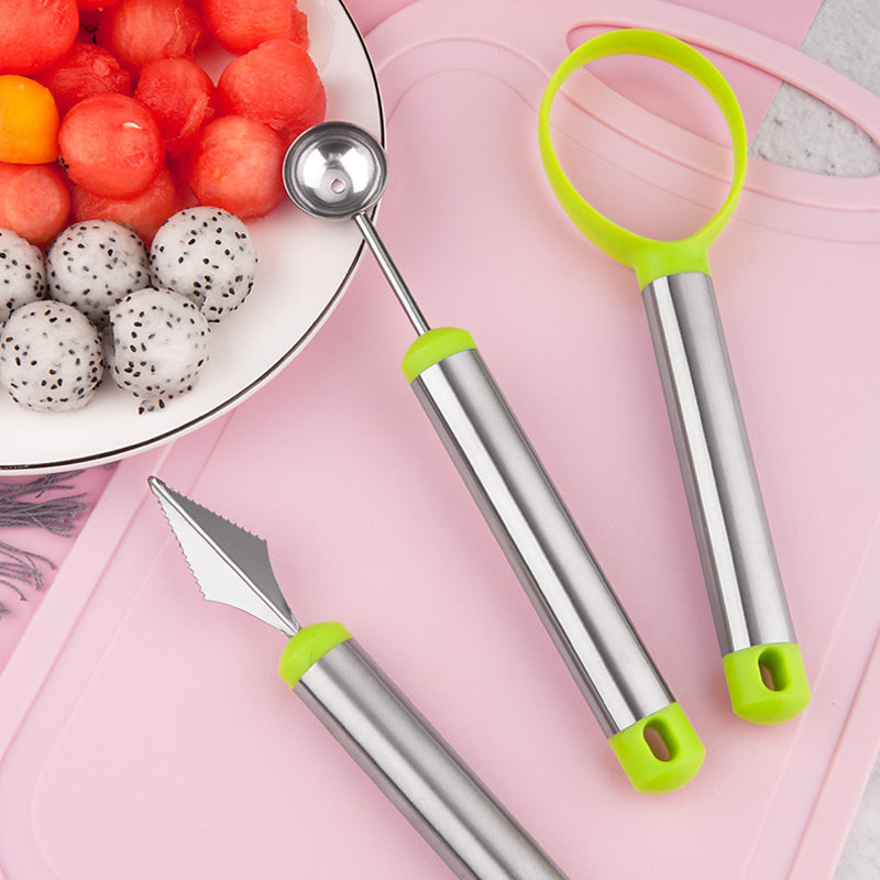 Fremgard 3-Piece Fruit Cutter & Melon Baller Set – Stainless Steel Kitchen Tool