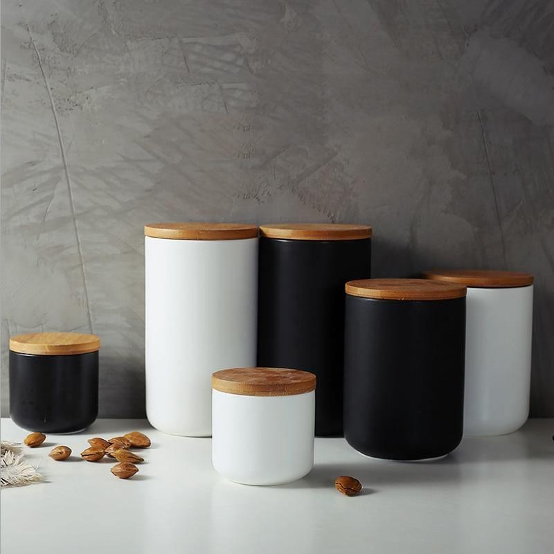 Fremgard Ceramic Storage Containers with Bamboo Lids