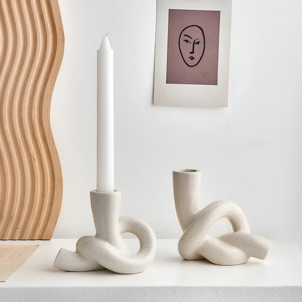 Fremgard Knot Ceramic Candle Holder – Sculptural Decorative Holder for Home