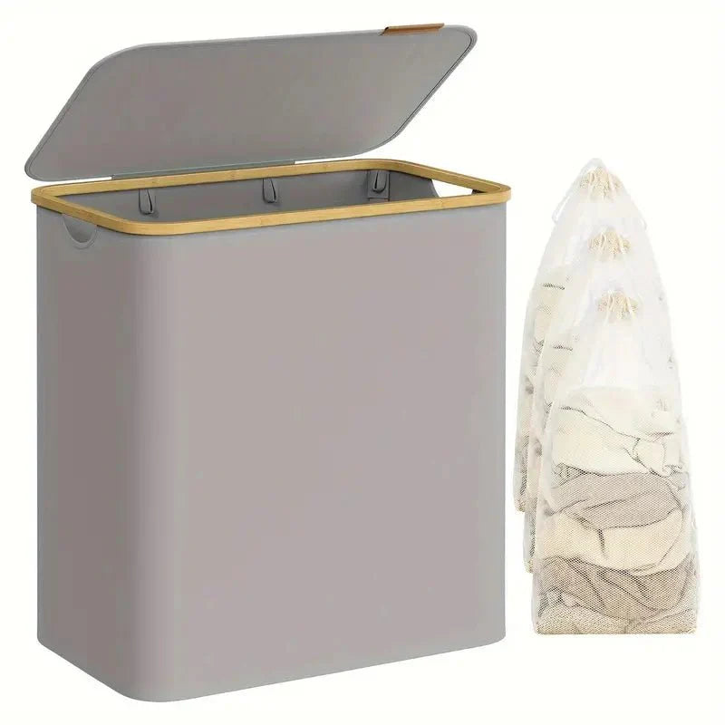 Fremgard SortiSpace Laundry Basket – 150L Foldable Laundry Basket with 2 Compartments