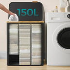 Fremgard SortiSpace Laundry Basket – 150L Foldable Laundry Basket with 2 Compartments