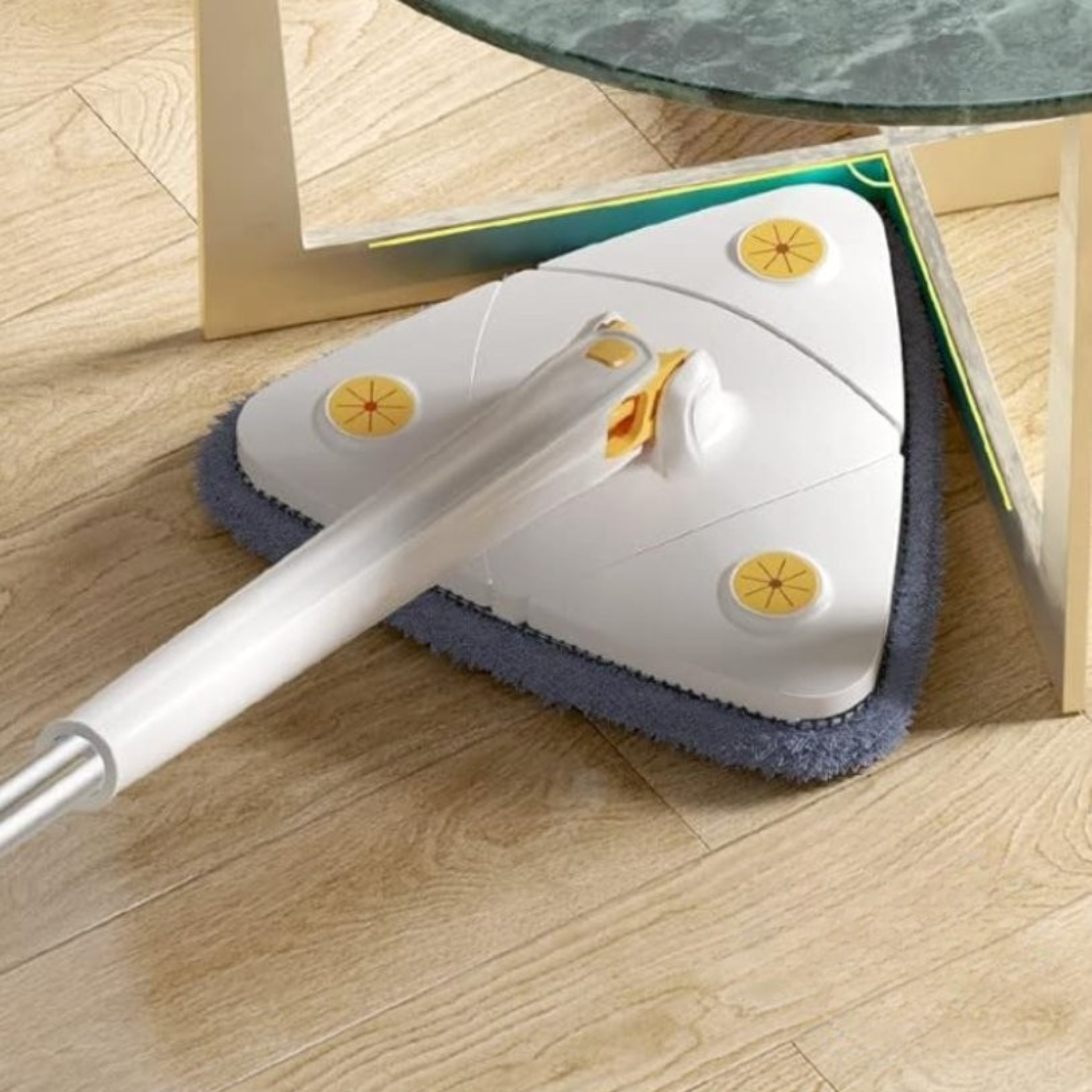 Fremgard 360° Rotating Microfiber Flat Mop with Adjustable Handle (100–130 cm) White